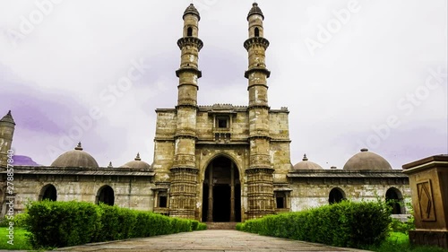 Heritage Jami Masjid also known as Jama mosque in Champaner, Gujarat state, western India, is part of the Champaner-Pavagadh Archaeological Park. Jami Mosque is UNESCO World Heritage Site. photo