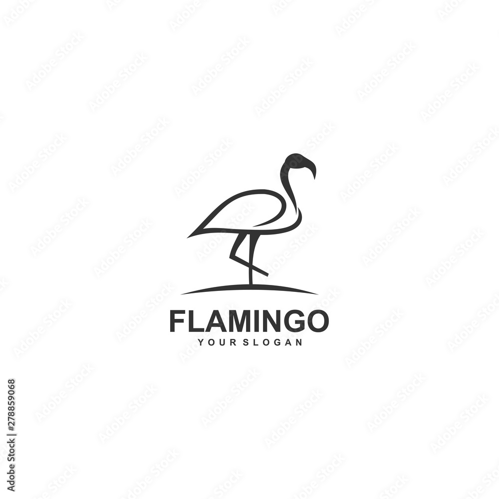 Flamingo logo design Vector Image, template, animal Flamingo logo design Vector Image, template, animal