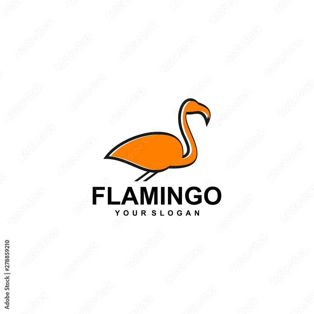 Fototapeta premium Flamingo logo design Vector Image, template, animal