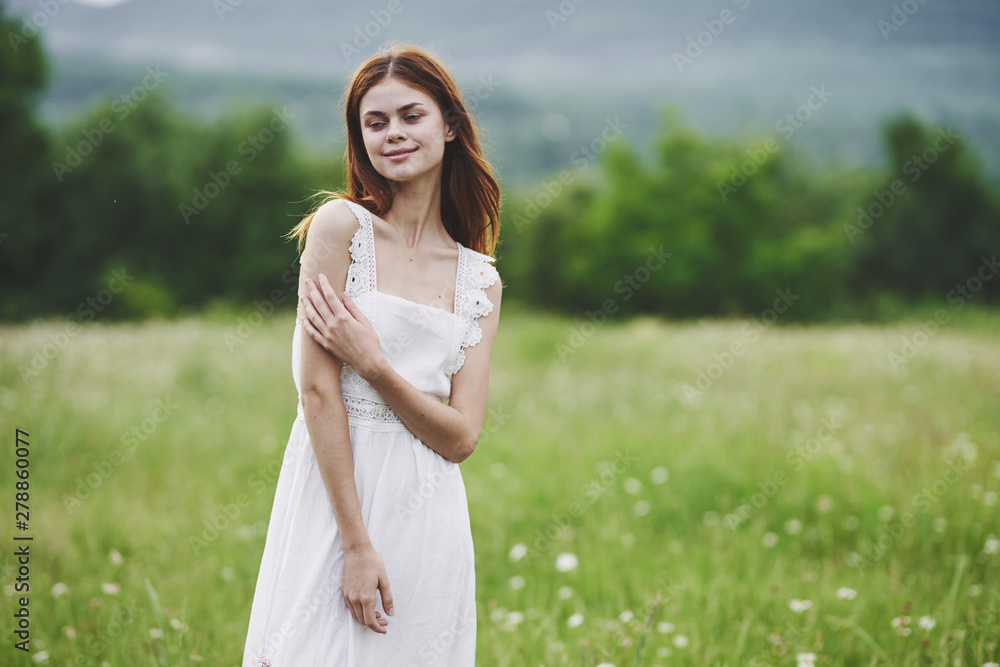 beautiful woman green leaves nature park beautiful woman green leaves nature park