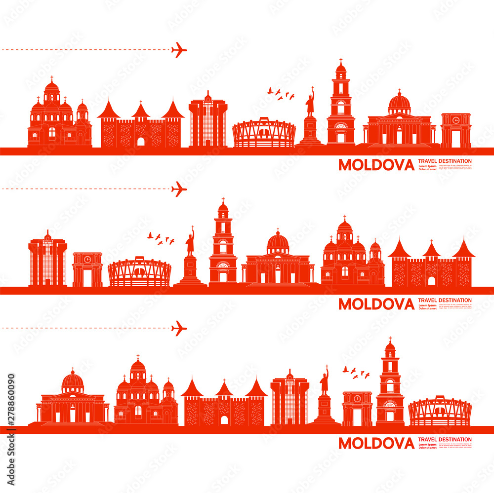 Moldova travel destination grand vector illustration.