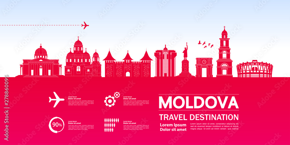 Moldova travel destination grand vector illustration.