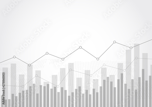 Business candle stick graph chart of stock market investment trading on white background design. Bullish point, Trend of graph. Vector illustration