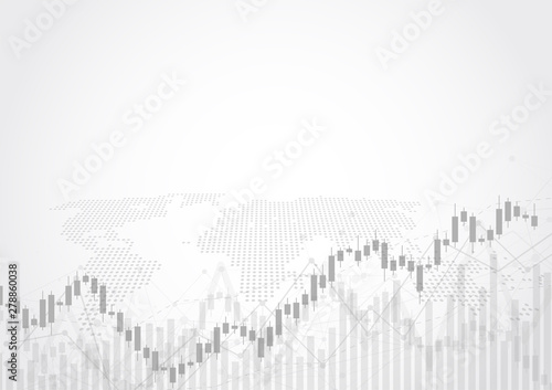 Business candle stick graph chart of stock market investment trading on white background design. Bullish point, Trend of graph. Vector illustration