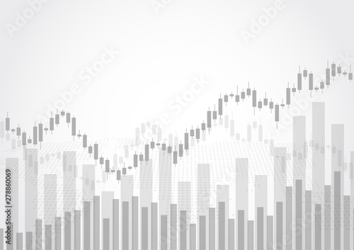 Business candle stick graph chart of stock market investment trading on white background design. Bullish point  Trend of graph. Vector illustration
