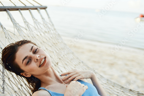 young woman relaxing on the beach