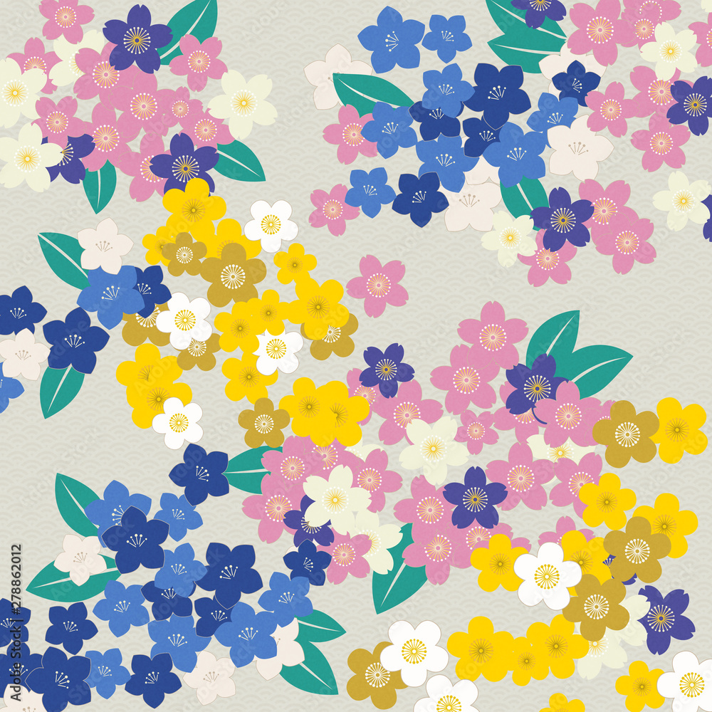 和柄花紋様 Stock イラスト Adobe Stock 和柄花紋様 Stock イラスト Adobe Stock