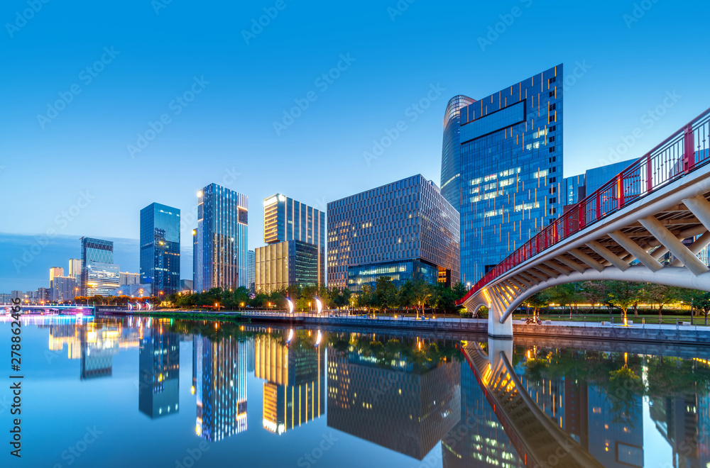 Fototapeta premium Ninbo City, China, night view