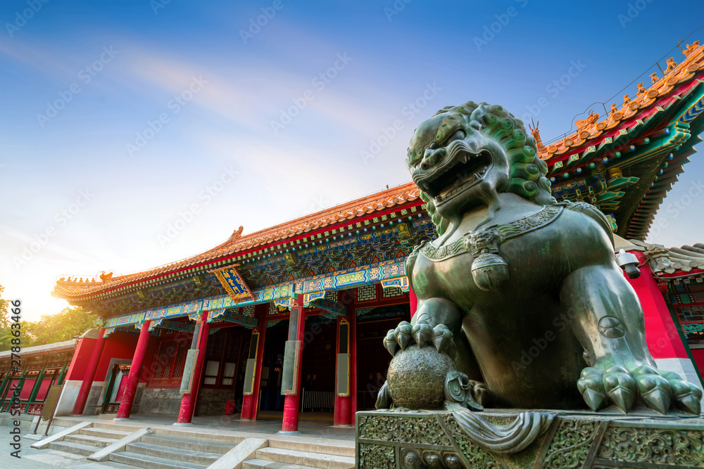 Classical architecture in Beijing, China(Chinese text is: Paiyunmen. Expresses a high meaning.)