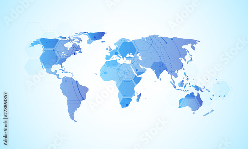 Global network business connection. World map point and line composition concept of global business. Vector Illustration