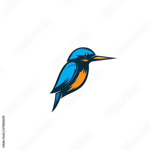 Obraz na plátne kingfisher bird logo illustration
