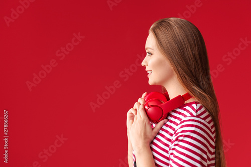 Beautiful young woman with ...