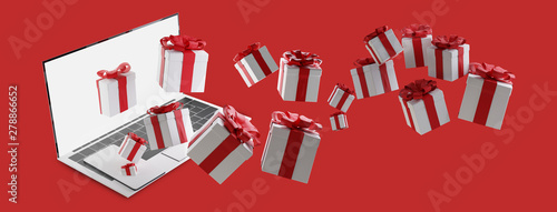 computer phone with christm...