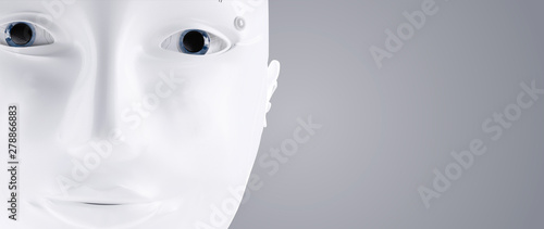 robot white head face A.I. ...