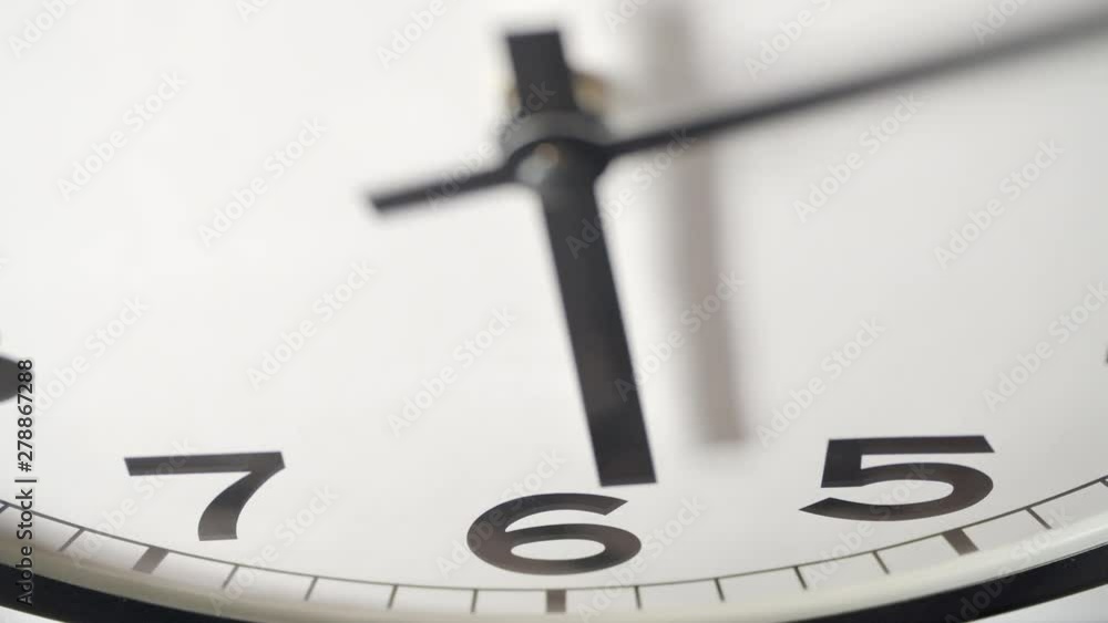 Clock Face Close Up in Time Lapse on Wall in Office Clock Face Close Up in Time Lapse on Wall in Office