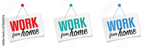 Work from home door sign hanging
