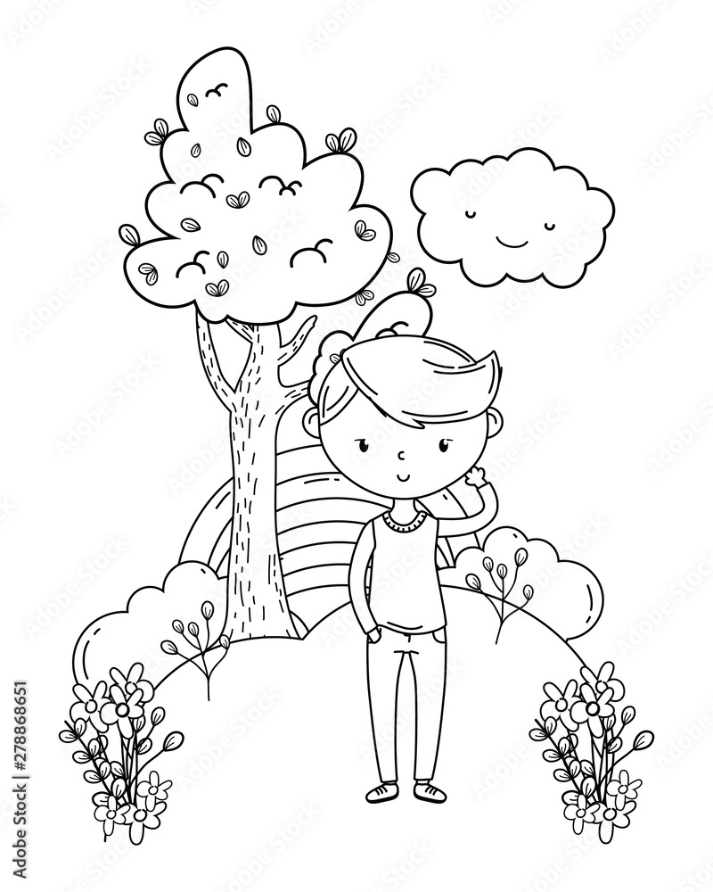 Teenager boy cartoon design vector illustrator Teenager boy cartoon design vector illustrator