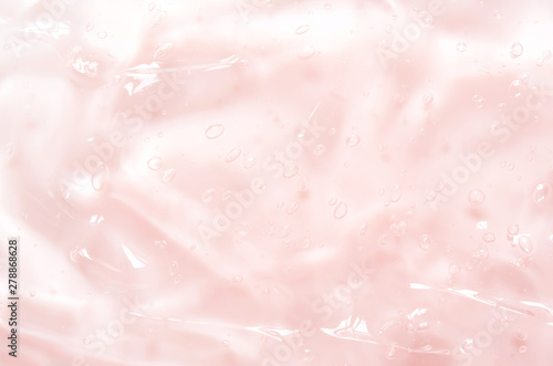 Gel serum texture with transparent micro bubble. Skin care concept. - Image photo