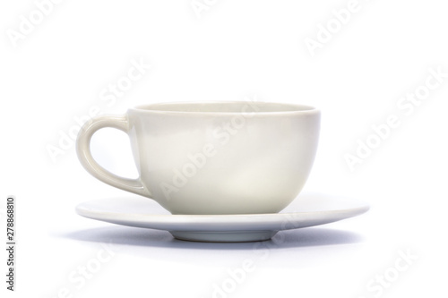 White coffee cup isolated on white background