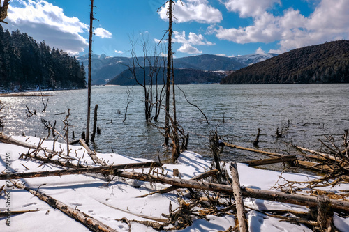 ice is melting on the lake photo