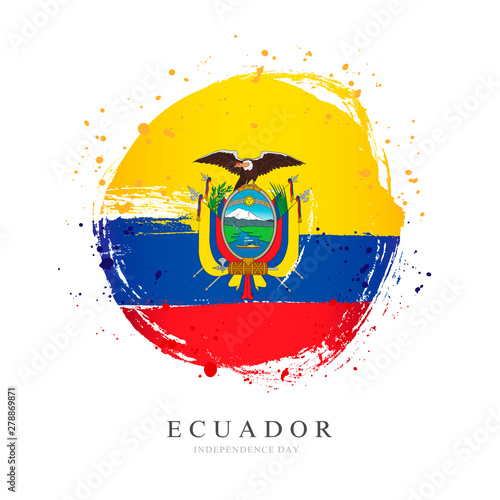 Ecuadorian flag in the form of a large circle.