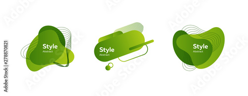 Collection of modern trendy green graphic elements. Vector illustration. Can be used for advertising, marketing, presentation