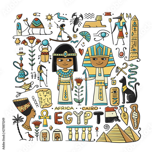 Travel to Egypt. Greeting card for your design