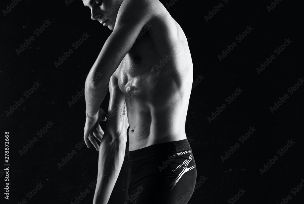 Naklejka premium muscular man with naked torso