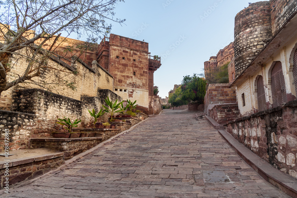 Road to Mehrangarh Fort in Jodhpur. India