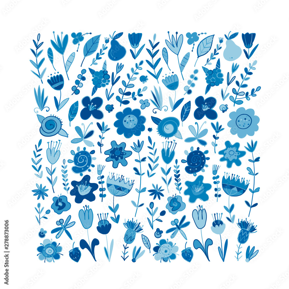 Fototapeta premium Floral frame for your design