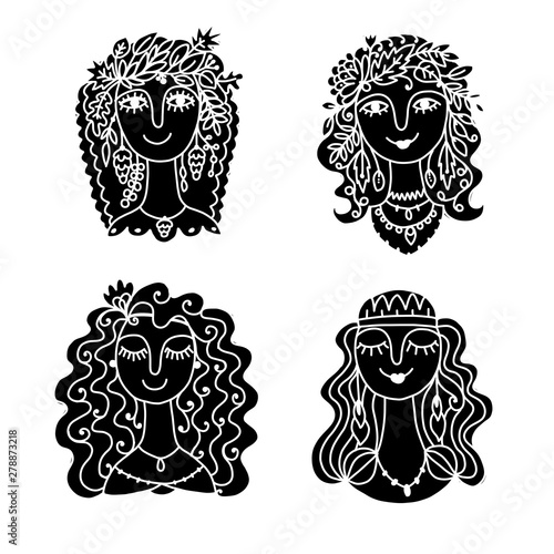 Beauty salon, spa logo. Female face