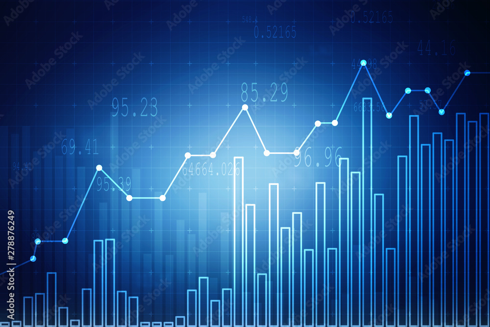 2d rendering Stock market online business concept. business Graph 2d rendering Stock market online business concept. business Graph