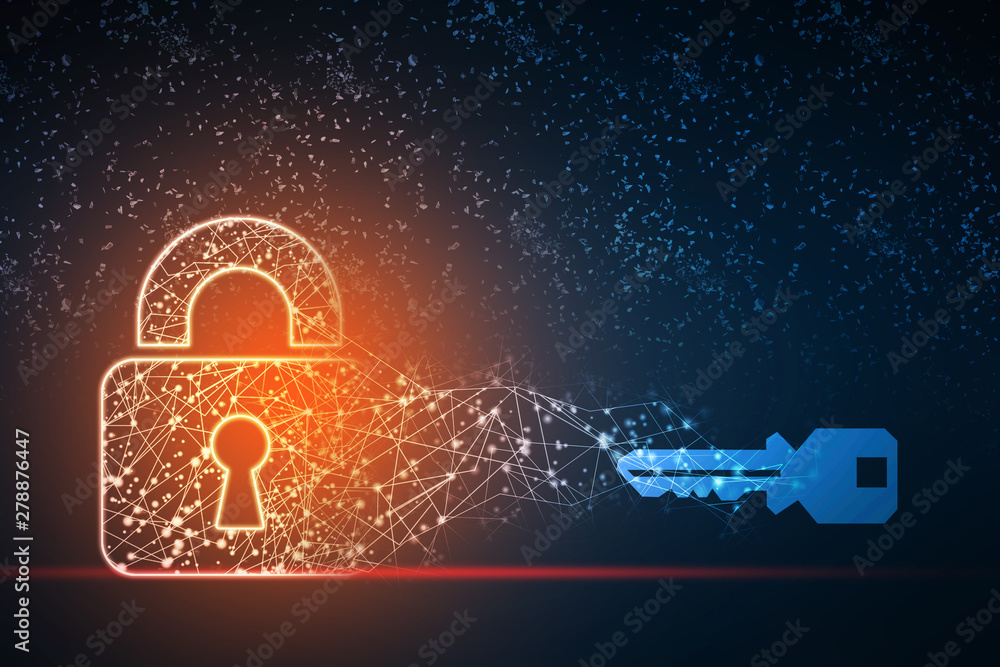 2d illustration Safety concept: Closed Padlock on digital background 2d illustration Safety concept: Closed Padlock on digital background
