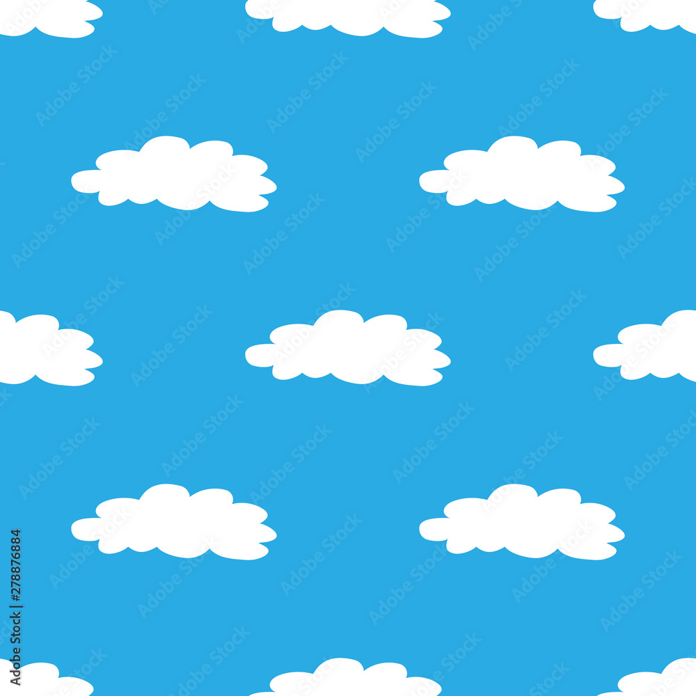 Blue sky with clouds, vector seamless pattern Blue sky with clouds, vector seamless pattern