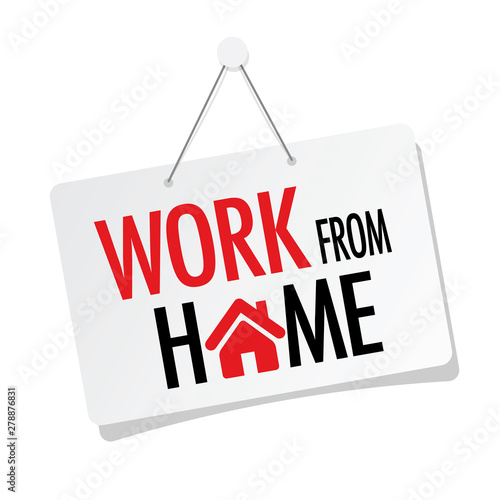 Work from home door sign hanging