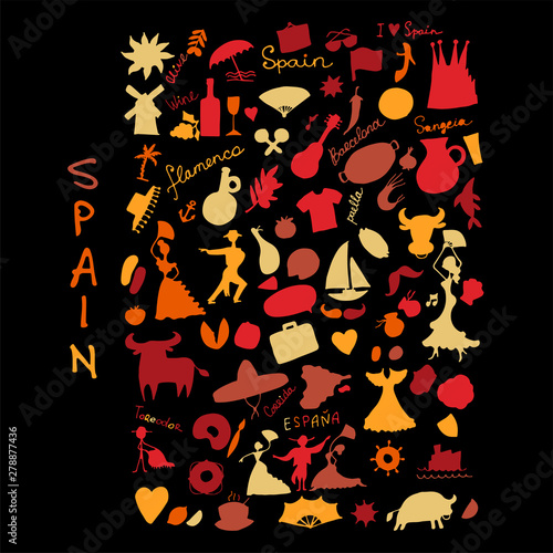 Spain, icons collection. Sketch for your design