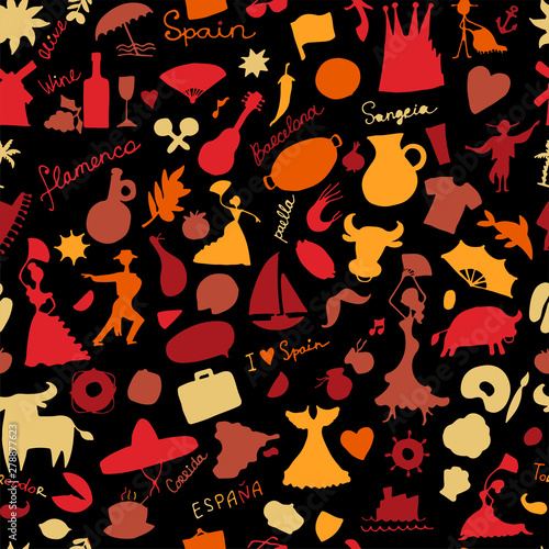 Spain, seamless pattern for your design