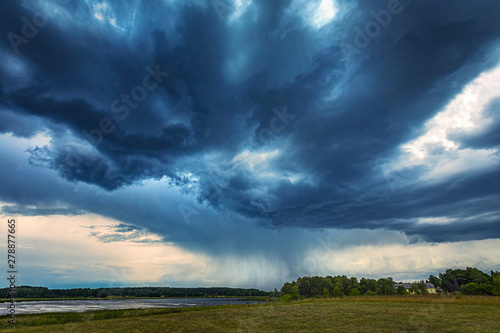 Severe storm clouds with micro burst rain