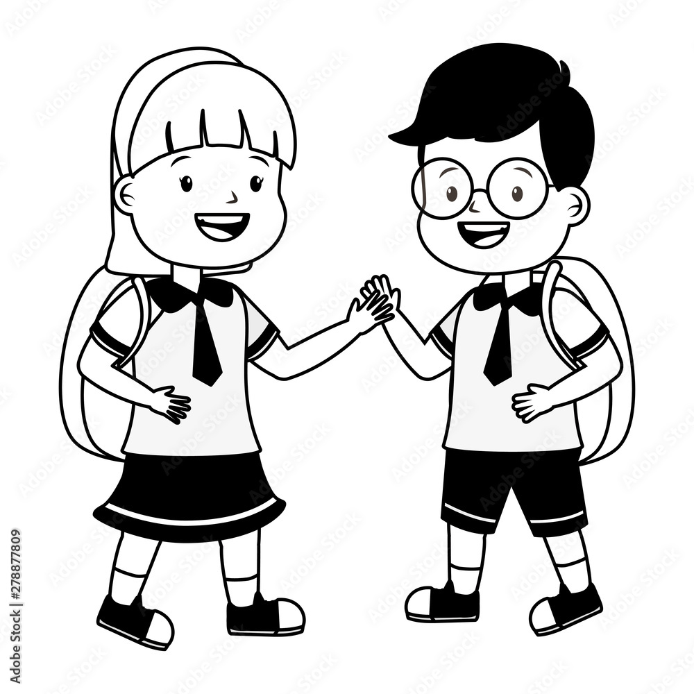 students with backpack back to school students with backpack back to school