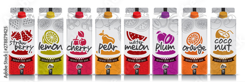 Ready design vector juice, fruit package set