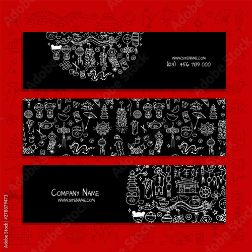 Banners design. Chinese corporate style