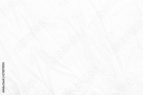 Crumpled, Wrinkled of white paper fabric texture background with empty space for typing text.