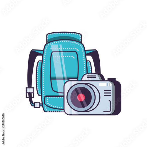 travel bag equipment with camera photographic