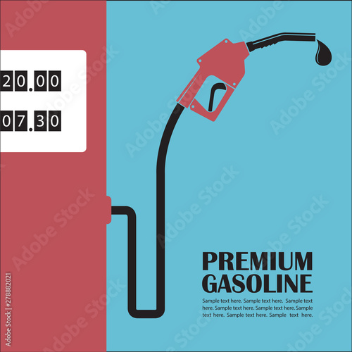 Tablou canvas gasoline fuel pump nozzle poster with drop