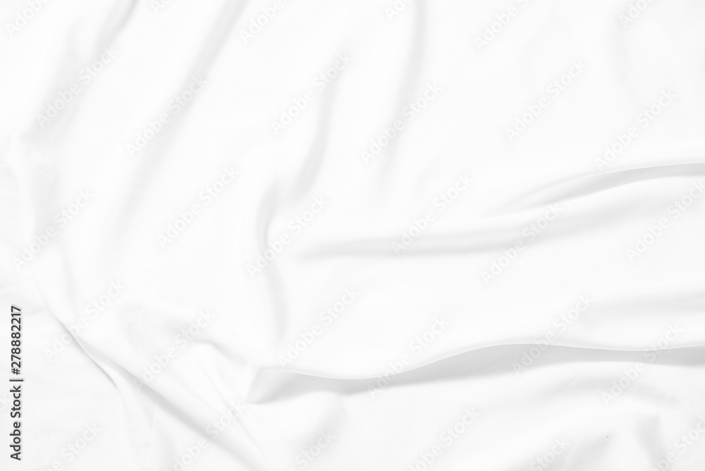 White fabric, cloth wave texture background, Empty space. / Soft image.