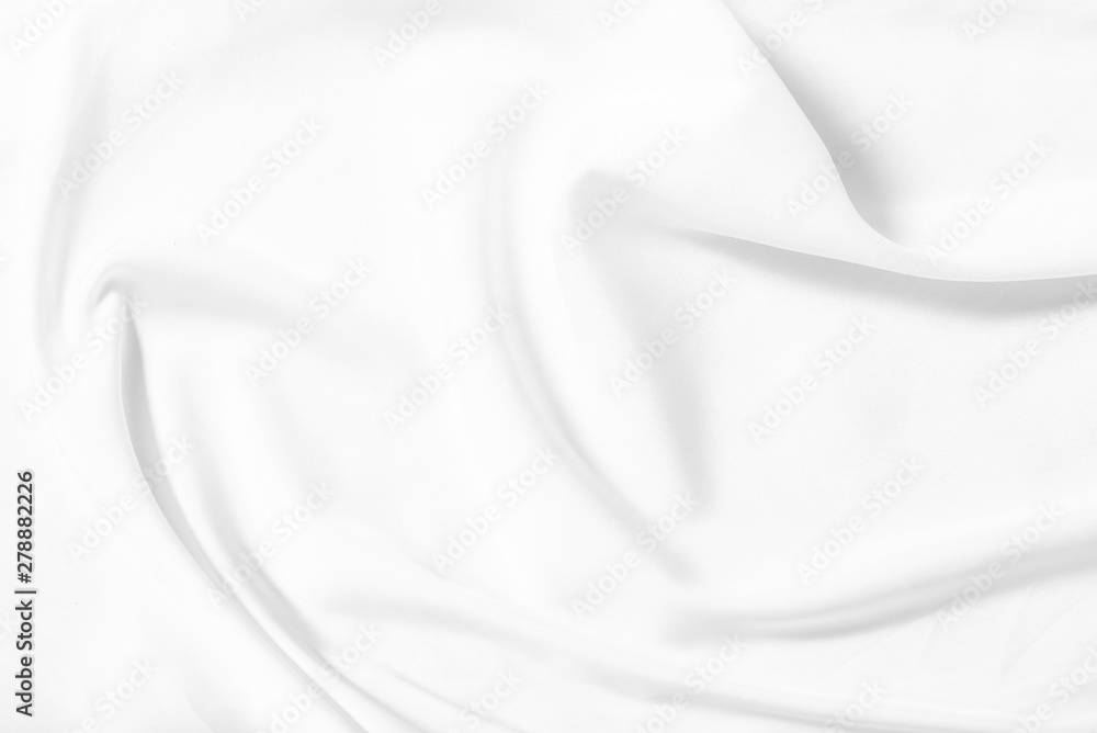 Naklejka premium White fabric, cloth wave texture background, Empty space. / Soft image.