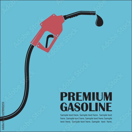 gasoline fuel pump nozzle poster with drop