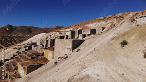 Concrete Mining Foundations in the Desert - Aerial Drone. photo