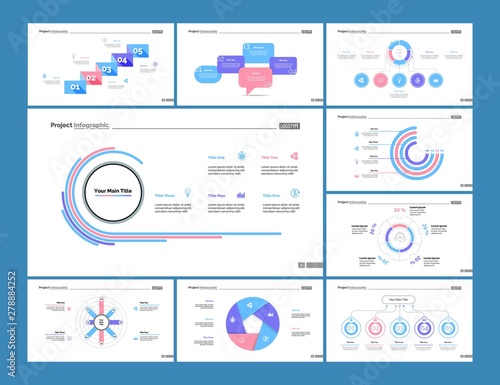 Planning flow, process and percentage charts. Business and marketing concept. Infographic design set can be used for workflow layout, diagram, annual report, presentation, web design.
