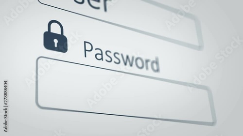 Login User Interface. Typing an username and password page